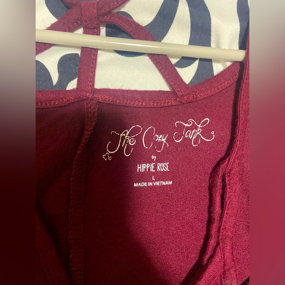 💰2/$10 Womens Maroon Tank Top-size L - Picture 3 of 7